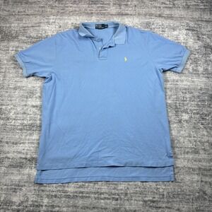 Polo Ralph Lauren Polo Shirt Mens Extra Large Classic Fit Mesh Baby Blue